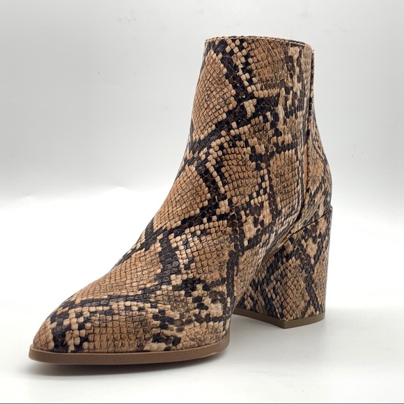 MAXSOLD Steve Madden Julianne Snake Print Block Heel Women's Boot - Picture 4 of 15